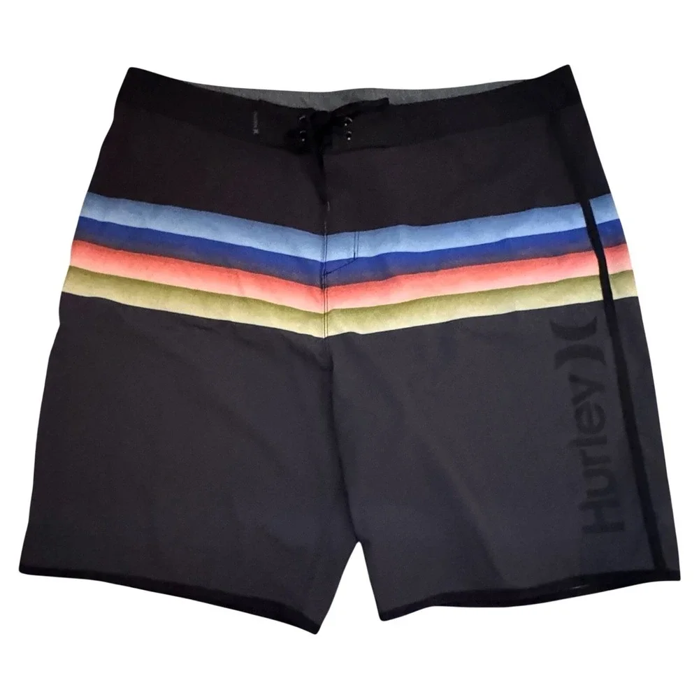 Hurley Phantom Men's Board Shorts Size 36 Black/Multicolor-Excellent Condition